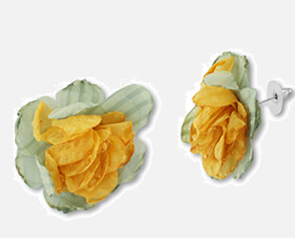 Pendientes de chifón Tipo flor