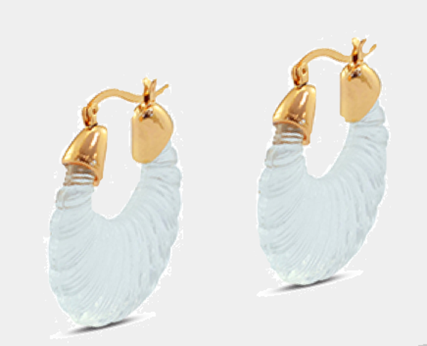 Pendientes Estilo Ovalo Blancos