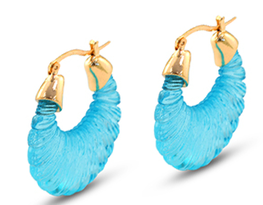 Pendientes  Estilo óvalo Azul