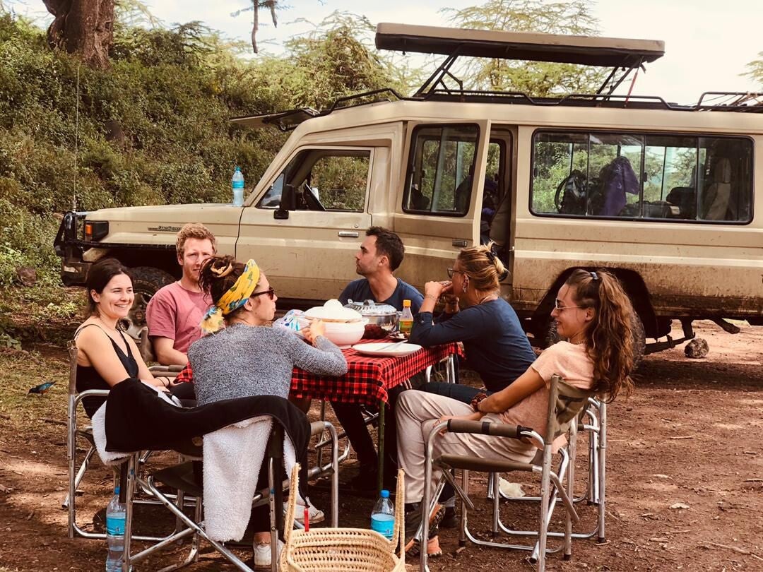 Lunch in a safe place during safari
