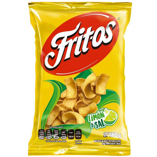 Sabritas Fritos - Croustilles de maïs saveur citron et sel 180g