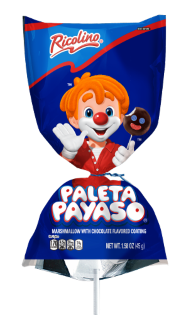Ricolino Paleta Payaso – Sucette guimauve et chocolat 45 g