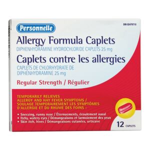 Personnelle – Médicament contre les allergies 25 mg (12 capsules)