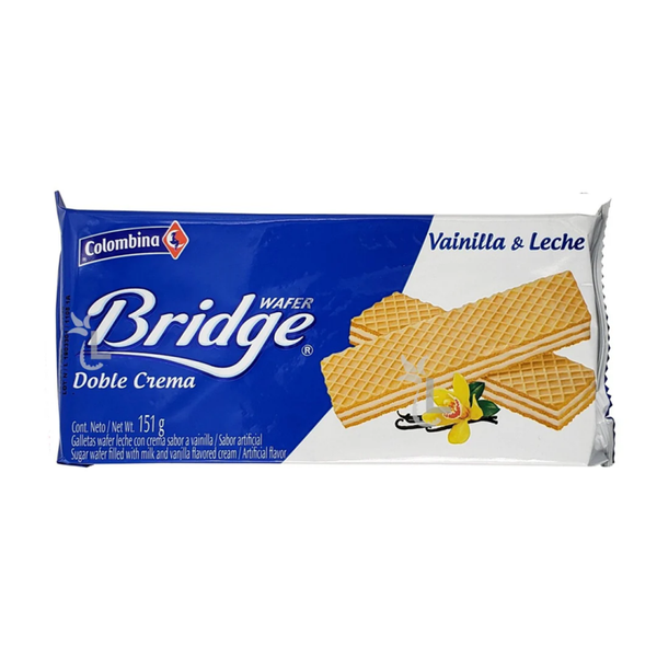 Colombina Bridge – Gaufrettes double crème vanille et dulce de leche 151 g