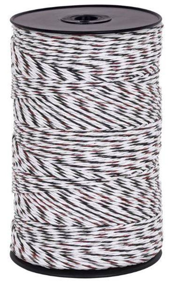 Electric fencing polywire 3 mm Black/White/Red, 400 m and 1,000 m