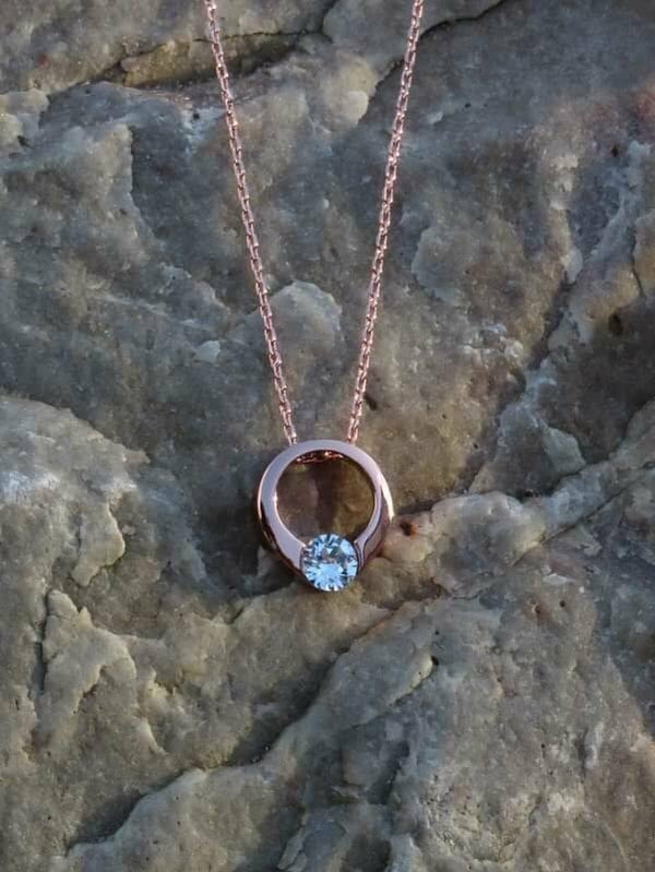 Ros'e goud vergulde ketting met Swarovski element