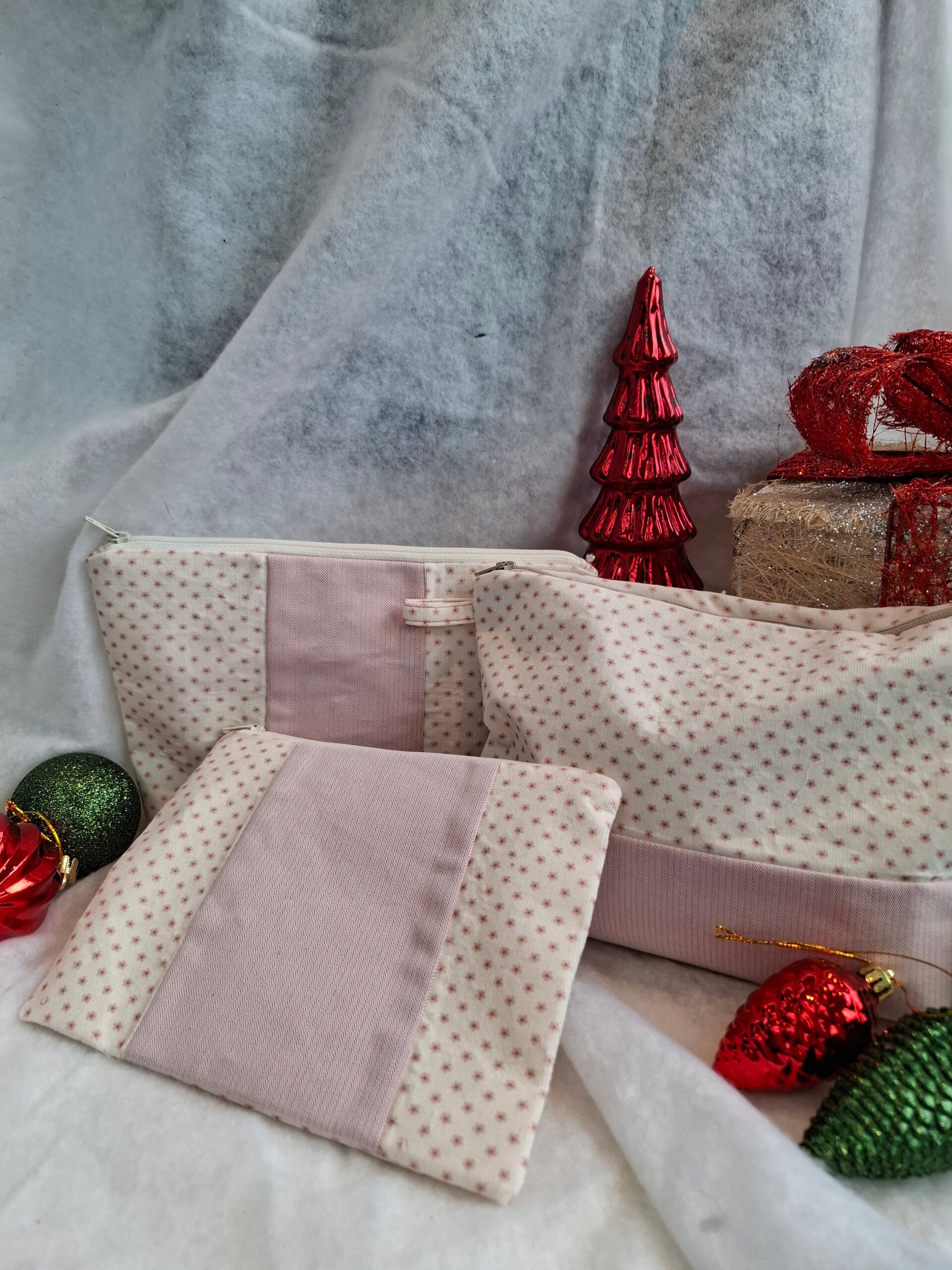 Set van 3 toilettassen handgemaakt