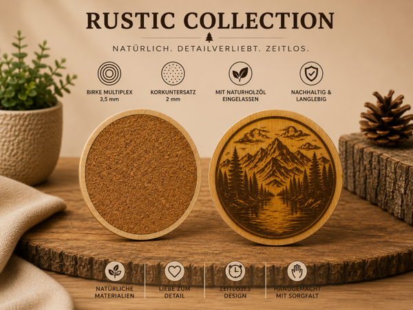 Rustic Collection – Waldlandschaft (Exklusive Holzprodukte mit 3D-Druck & Lasergravur)