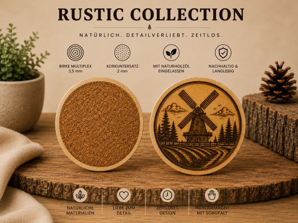 Rustic Collection – Windmühle (Exklusive Holzprodukte mit 3D-Druck & Lasergravur)