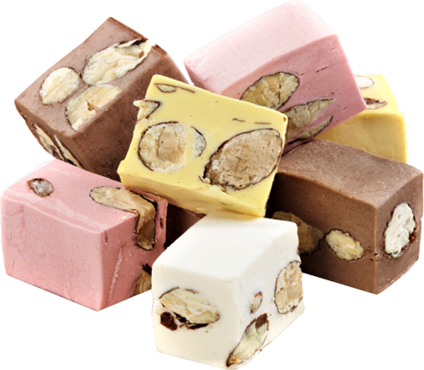 Voordeel verpakking noga. Een mix van alle smaken keus 400 of 800 gr