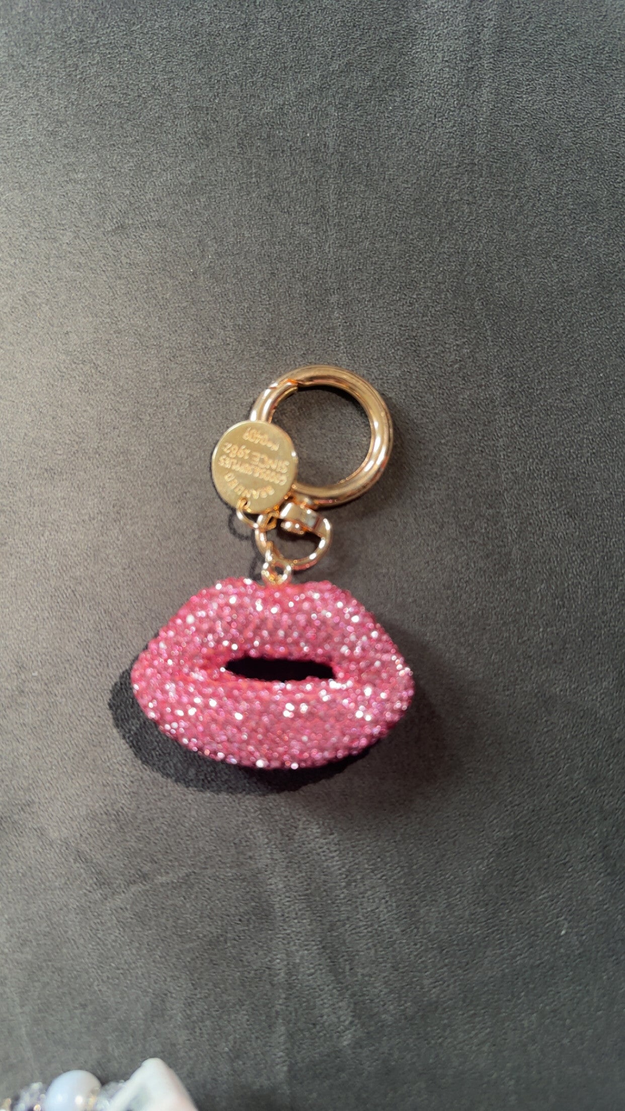 Roze lip sleutelhanger