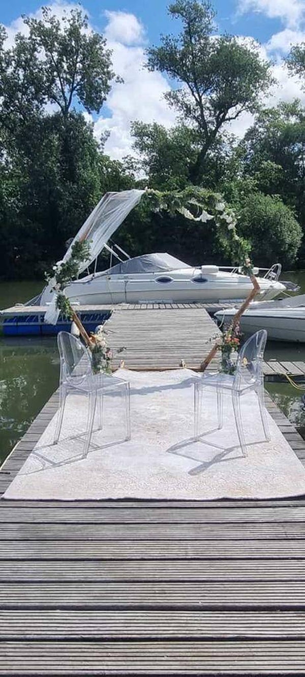 Hochzeitsbogen "Hexagon", flambiert