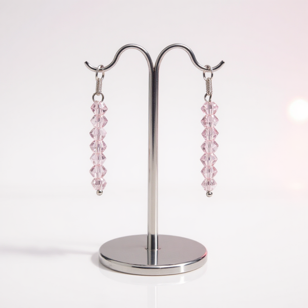 Pink glass earrings