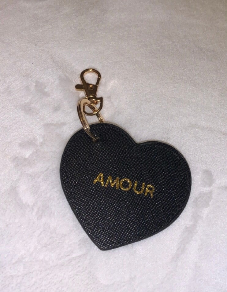Porte clé coeur noir