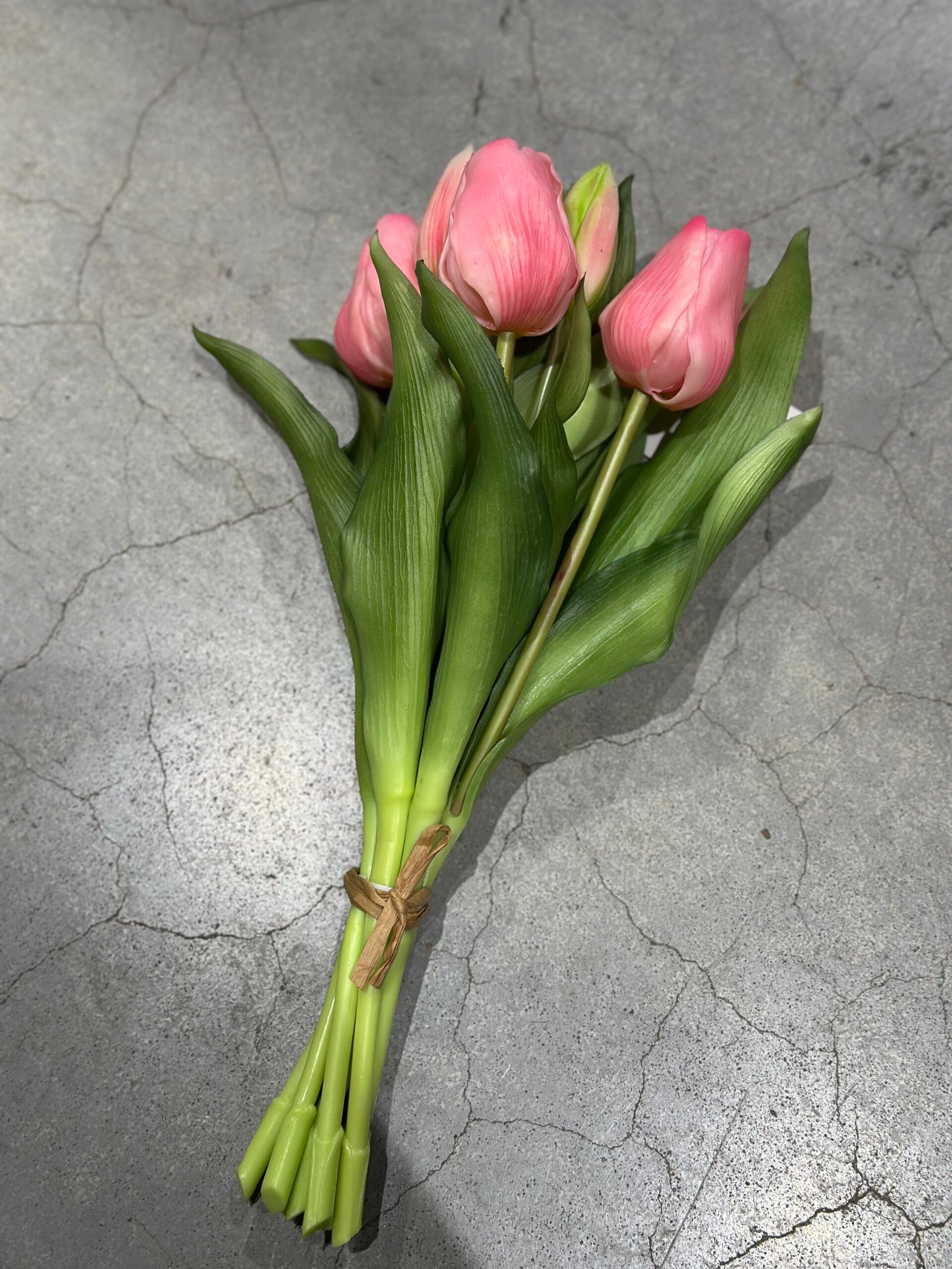 Tulpenbosje licht roze - 30cm, 7 stelen