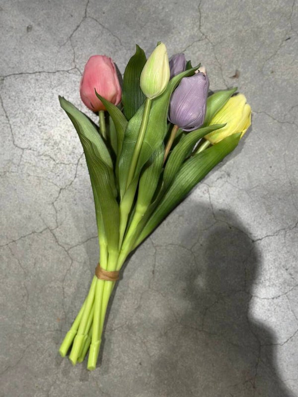 Tulpenbosje pastel - 30cm, 7 stelen