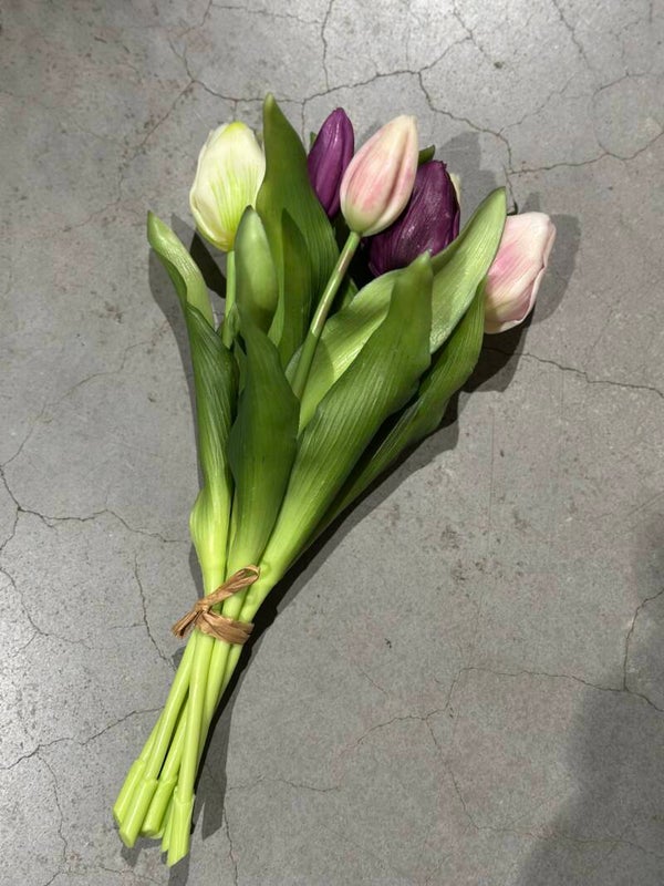 Tulpen bosje mix paars/roze - 30cm, 7 stelen