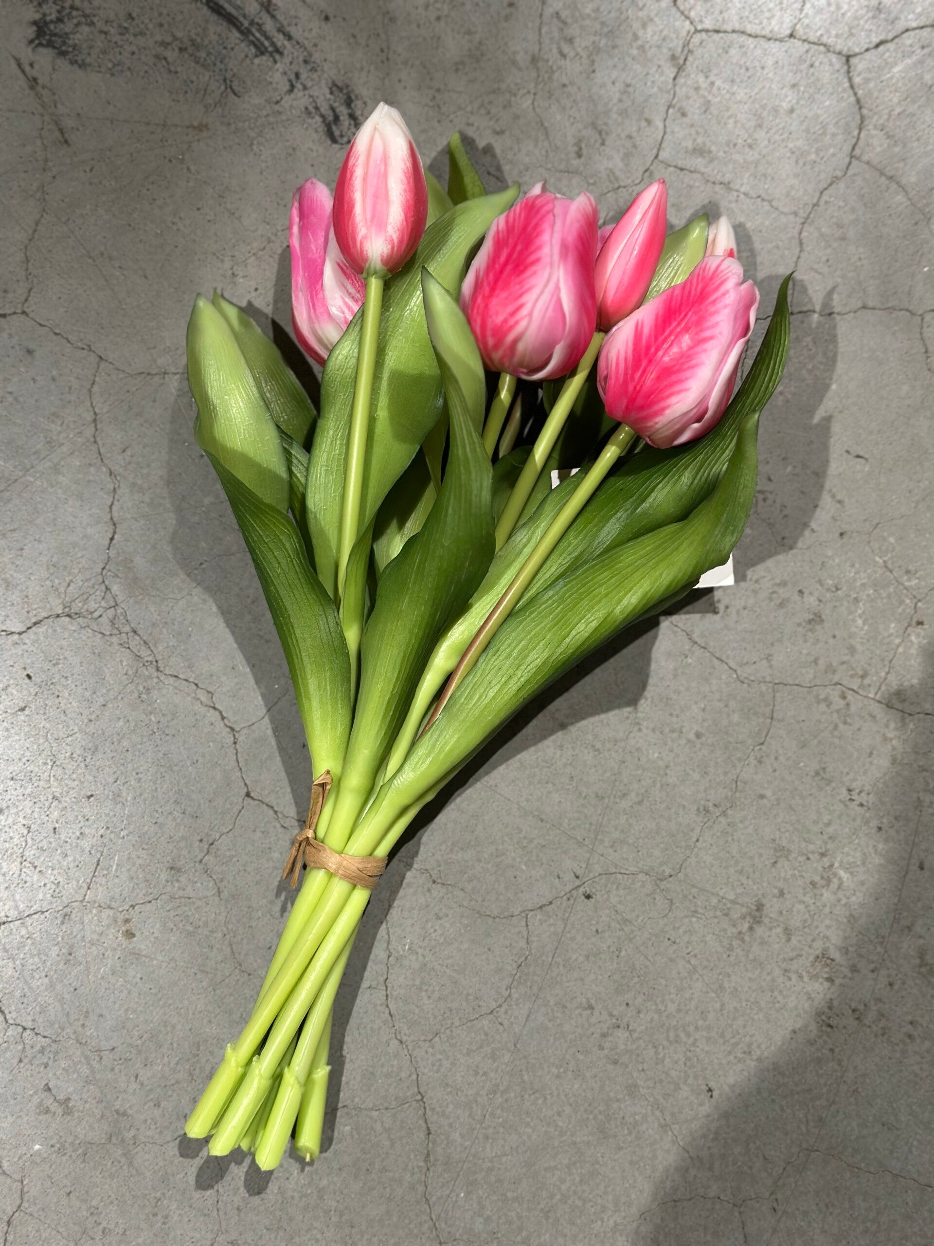 Tulpenbosje roze - 30cm, 7 stelen