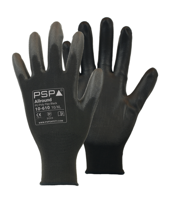 12 paar PSP 10-610 Allround PU Black Poly werkhandschoen