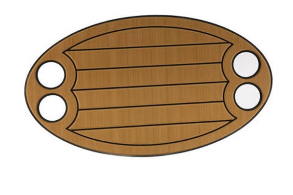 Hollex inleg tafelblad ovaal zelfklevend teak