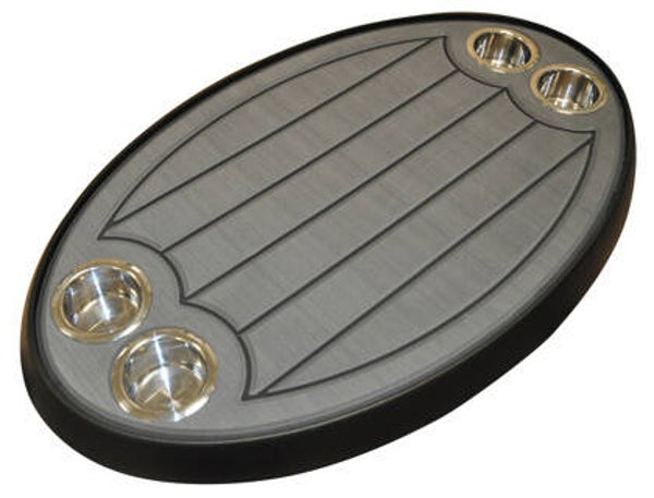 Tafelblad zwart met inleg donkergrijs 4 houders