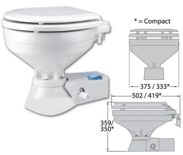 Jabsco Toilet QF Regular 24V met pomp 37245-1094