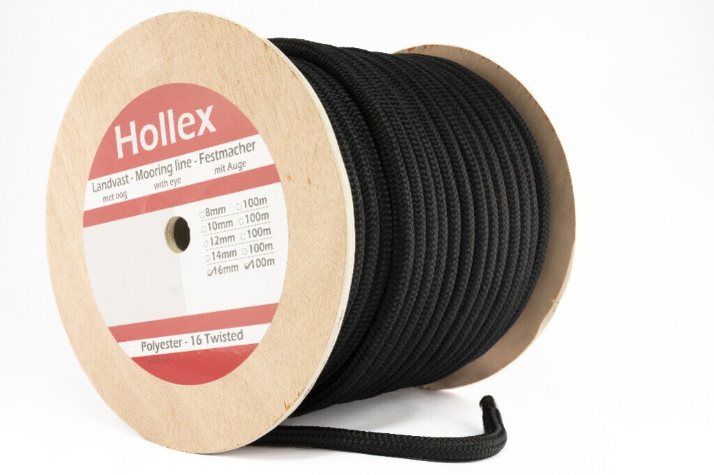 Hollex Landvast Zwart 10mm 16 strengs