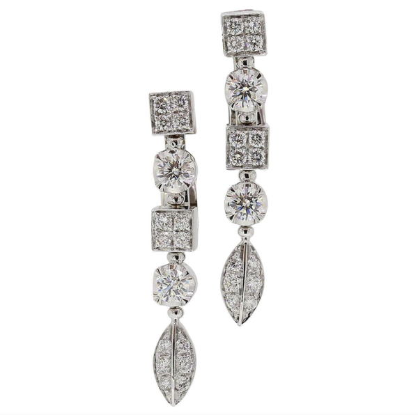 Bulgari Lucea Diamond Drop Earrings in 18k White Gold