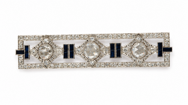 Breathtaking Art Deco Brooch with Rose cut Diamonds