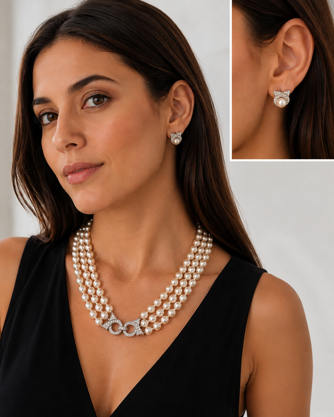 Vintage  Pearl & Diamonds Parure, Circa 1960