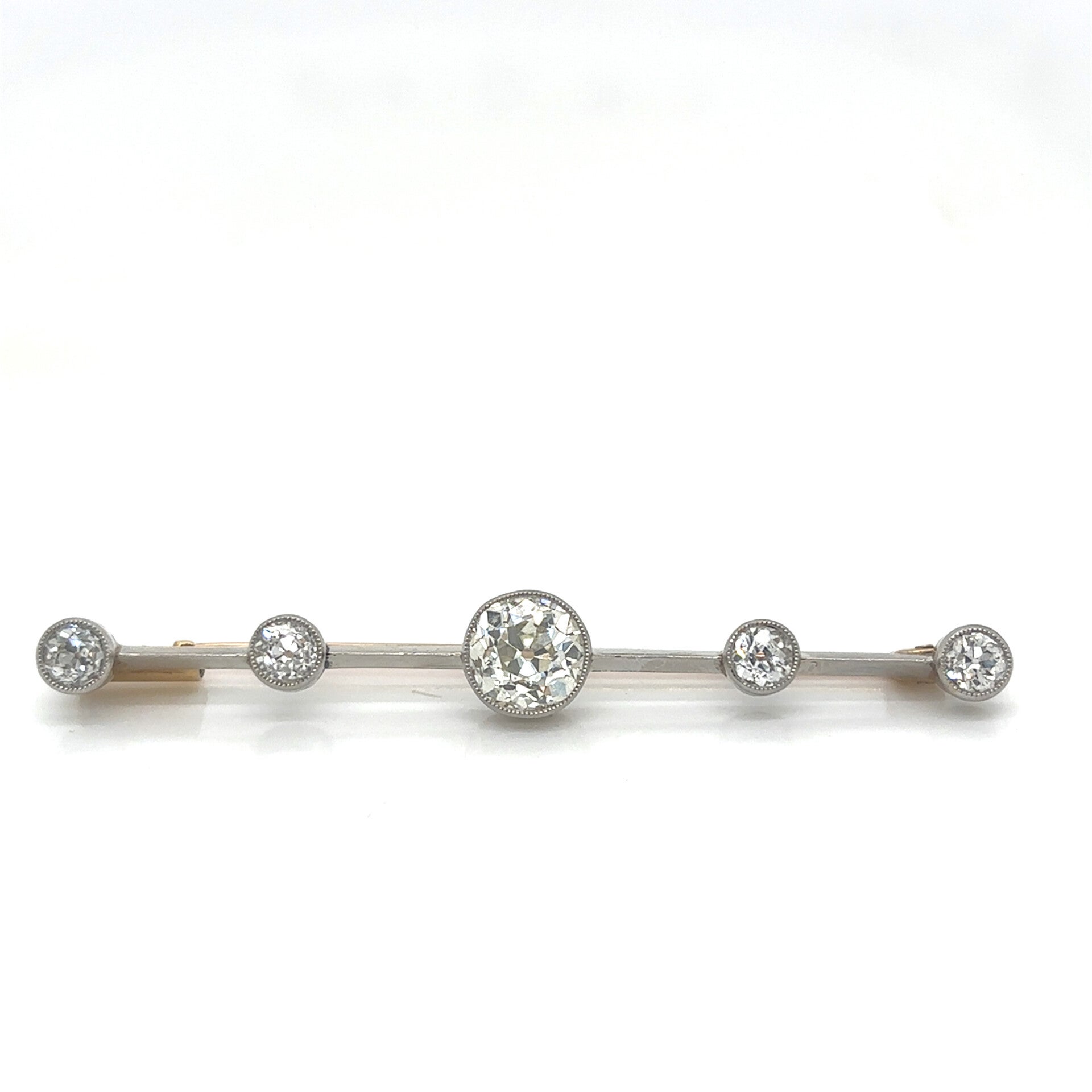 Antique Diamond Bar Brooch