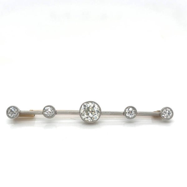 Antique Diamond Bar Brooch
