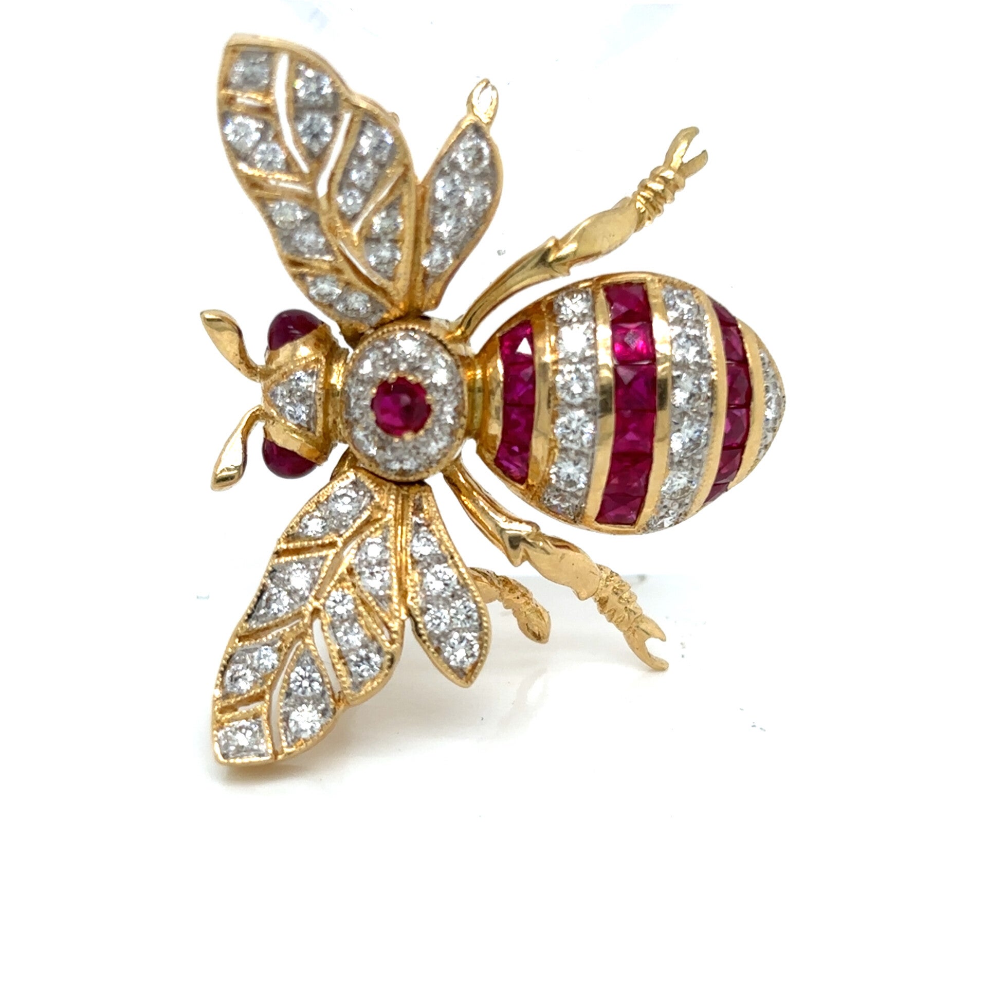 Vintage Ruby & Diamond Bee Brooch