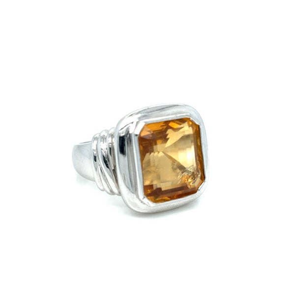 18K White Gold Citrine Ring