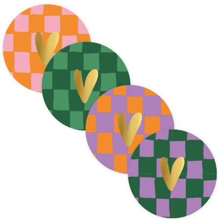 Sticker ruitjes hartje