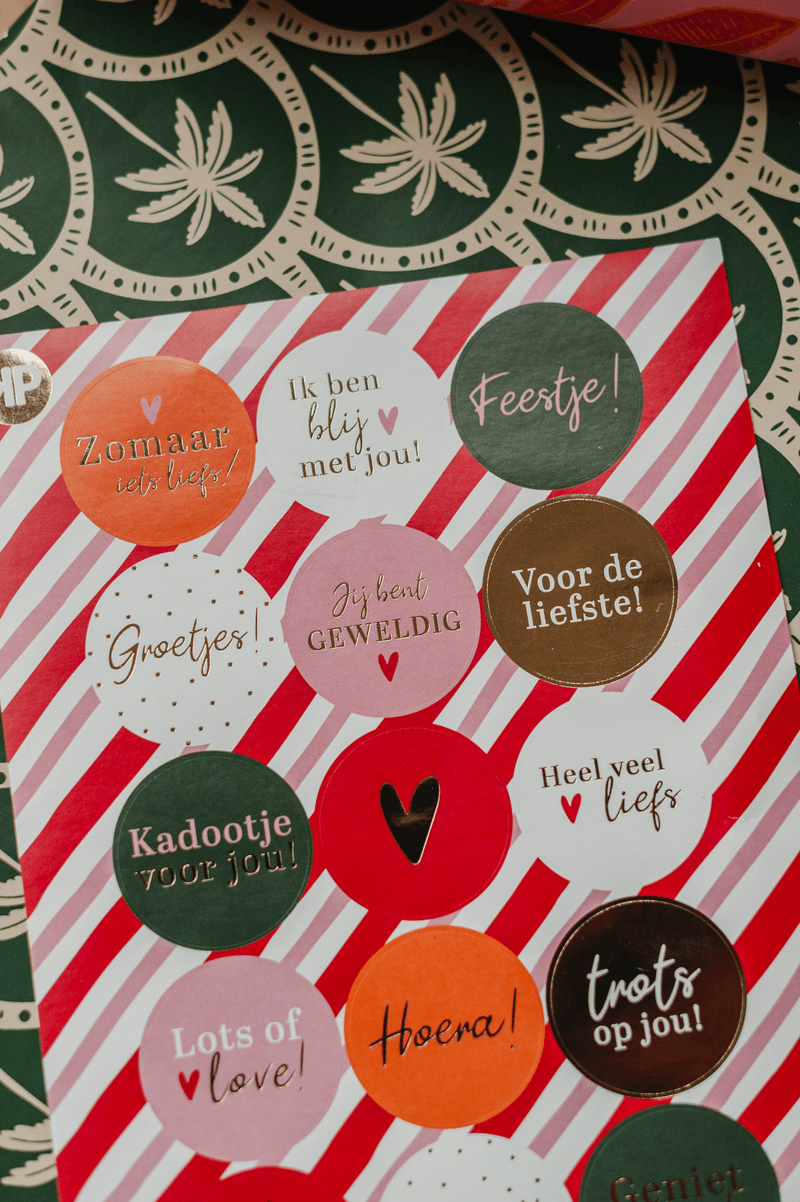 Stickervel rood/wit