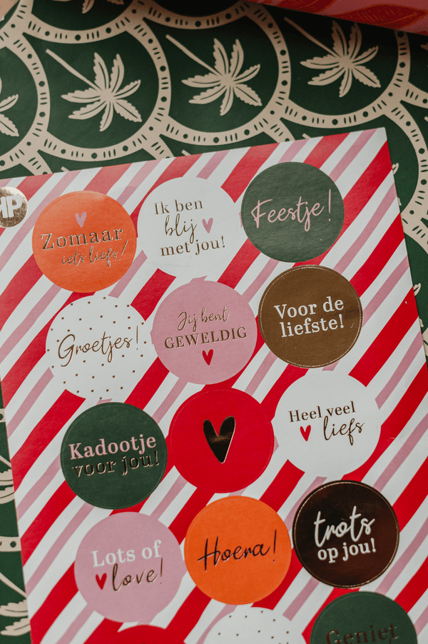 Stickervel rood/wit