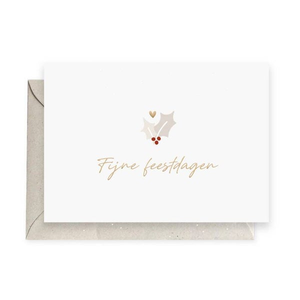 Wenskaart fijne feestdagen hulst