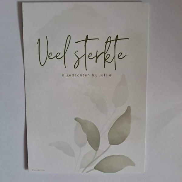 Wenskaart veel sterkte in gedachten