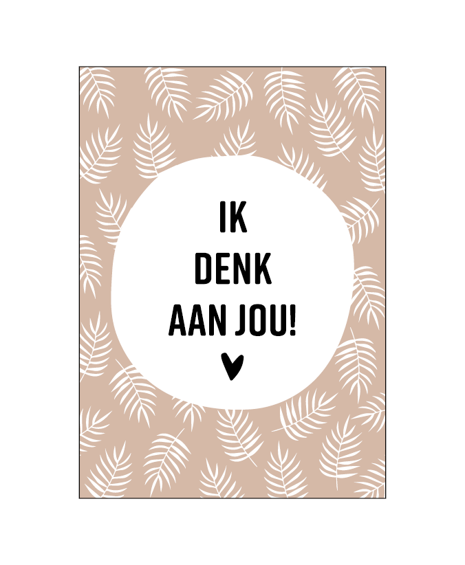 Wenskaart ik denk aan jou