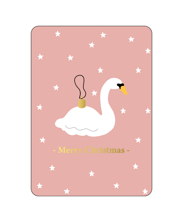 Wenskaart Merry Christmas zwaan
