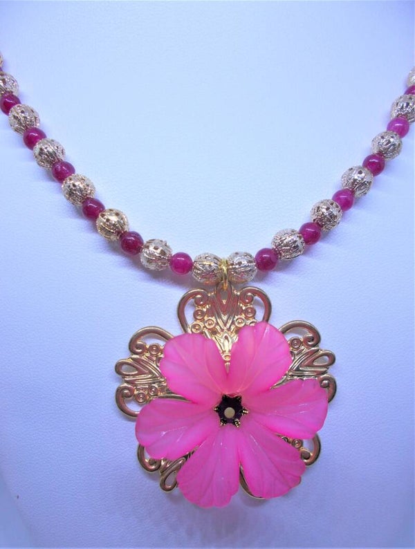 Pink Flower Necklace