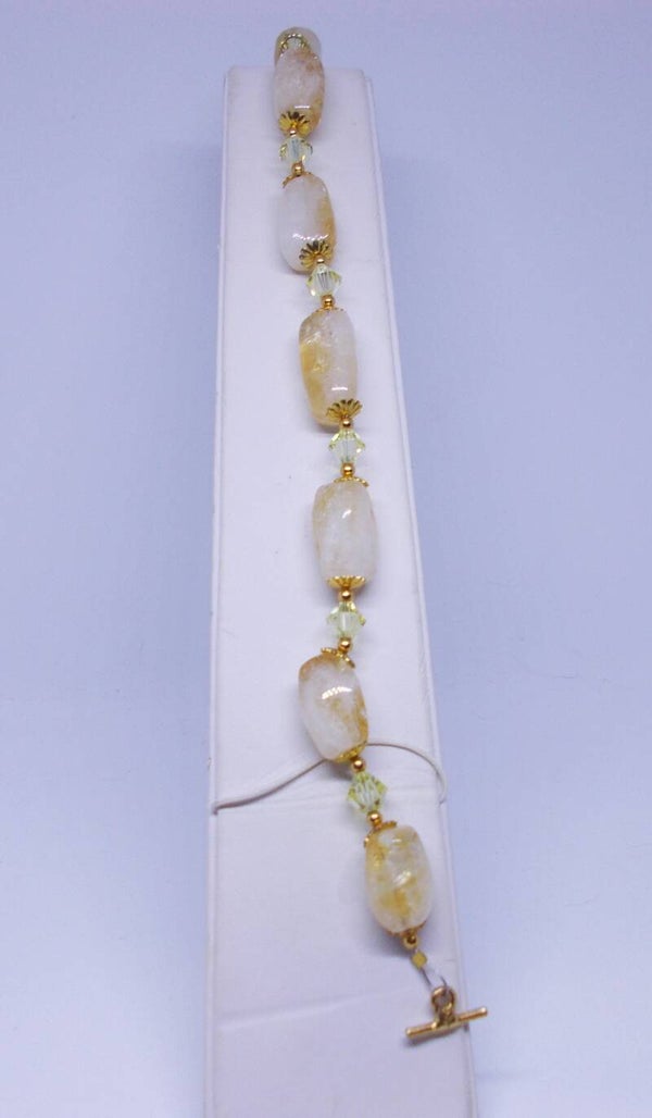 Natural Citrine and crystal bracelet.