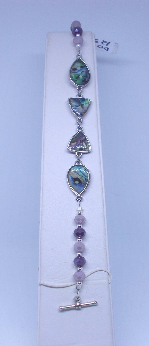 Abalone with crystal accent bracelet.