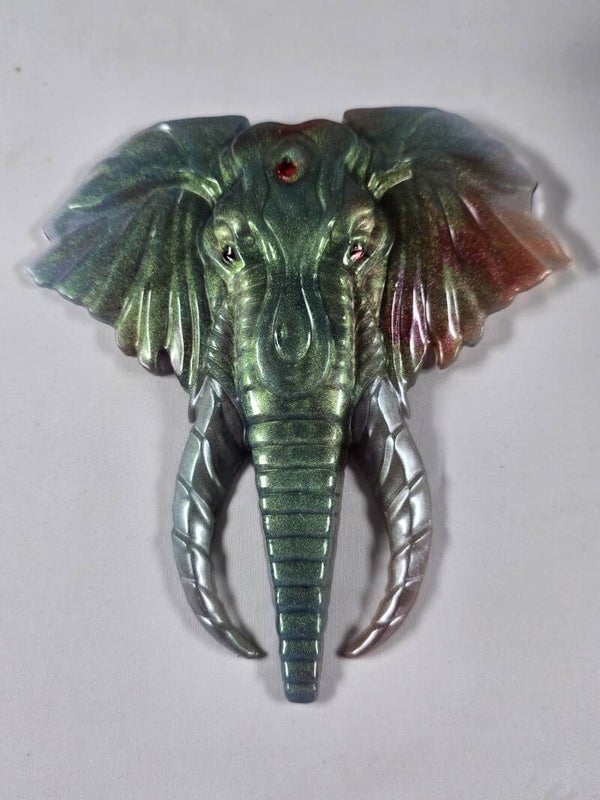 Elephant head wall plaque