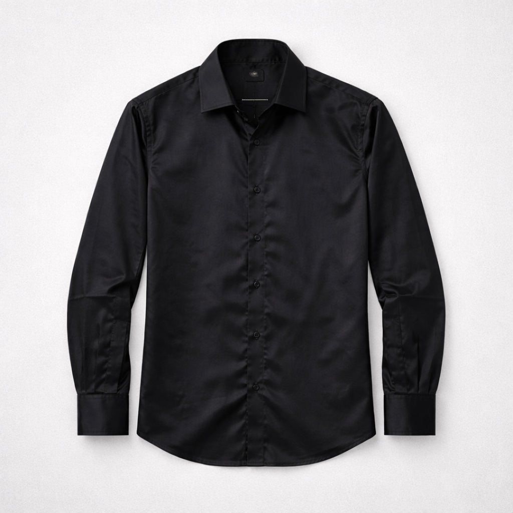 Men's Satin Teal Dress Shirt