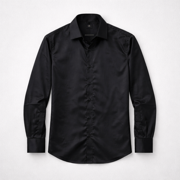 Men's Satin Teal Dress Shirt