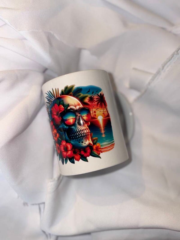 Tasse tête de mort lys