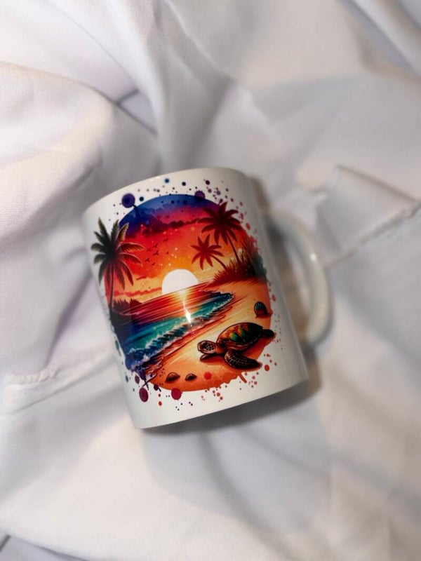 Tasse tortue ensoleillée