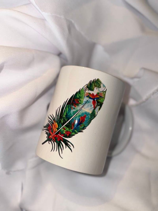 Tasse plume oiseaux